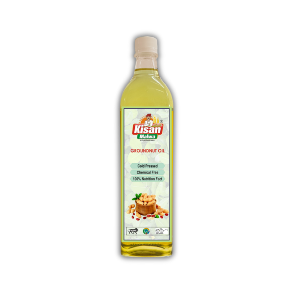 KISAN MALWA GROUND NUT OIL 1L 100% PURE and UNREFINED COLD PRESSED OIL